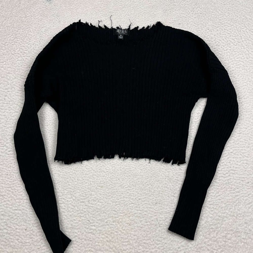 Black off the shoulder sweater top